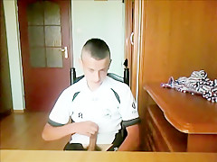 19Young footballer masturbates in her room