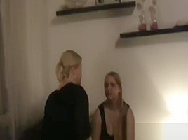 2 chubby amateur teens 18+ share a dick at home