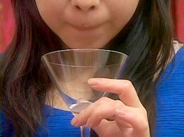 2 hawt Japanese hotties spit in a glass and   