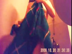 23 yo brunette with small tits caught by in shower