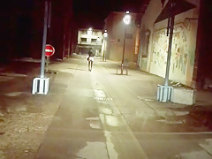 A risked outdoor Lady Boyle crossdresser naked in streets