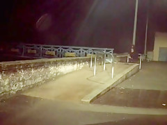 A risked outdoor Lady Boyle crossdresser naked in streets