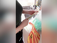 A white skunk MILFs an Asian MILF on video