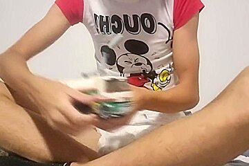 Abdl Diaper Boy Playing And Jerking Off With His Toys