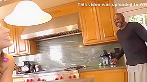 Abella Danger takes black dick in the kitchen