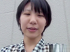 Adorable Japanese babes enjoy showing their hairy pussies