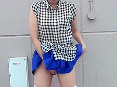Adorable Japanese babes enjoy showing their hairy pussies