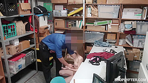 Adorablegirl was having wild sex with a security guard, after she was caught shoplifting