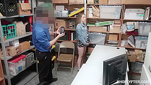 Adorablegirl was having wild sex with a security guard, after she was caught shoplifting