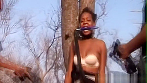 African Babe Gets Spanked Into Having Sex Tied Up To A Tree