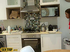 African Sex Trip - Real Black Housewife Ass Eaten And Pussy Railed in Kitchen