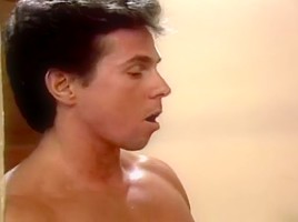 Alexa Parks, Buddy Love, Peter North in two vintageporn studs cum on bimbo's naked boobs