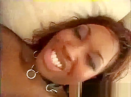 Alluring black babe in hot lingerie fucks a big white cock with desire