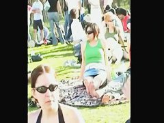 Amateur brunette public upskirt video