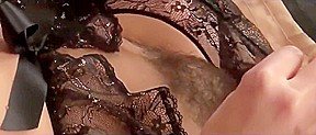 Amateur in high heels busts her tits out and masturbates