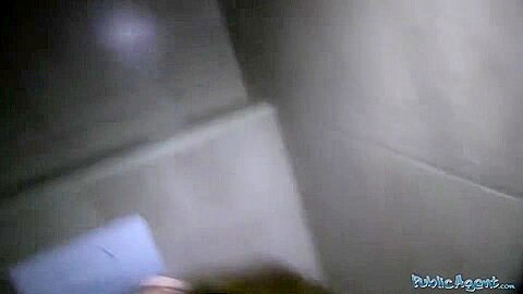 Amateurs Blond Hair Lady Takes Knob In Public Toilet