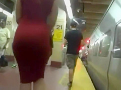 Amazing ass in red dress
