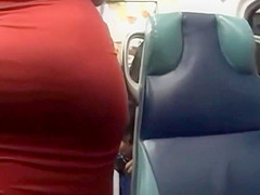 Amazing ass in red dress