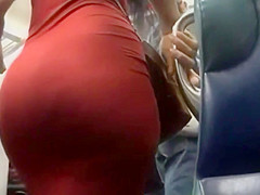 Amazing ass in red dress