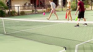 American couples get to know one another in a baseball game They all take their clogtes off