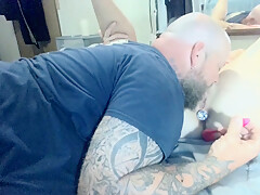 Anal Plug Playing While Licking Clit