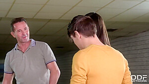 Anissa Kate And Nataly Gold - Girls At The Bowling Alley Do Some Good Ball-polishing