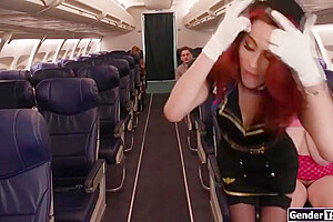 Ariel Demure - My Busty Latina Shemale Stewardess Has A Boner
