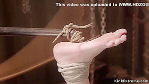 Ashley Lane - Blonde Slave Gets Pierced Pussy Caned