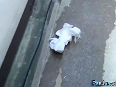 Asian Urinates In Alley