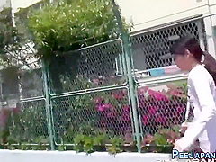 Asian Watched Pee Public