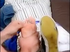 Asian girl gets her sexy feet tickled!