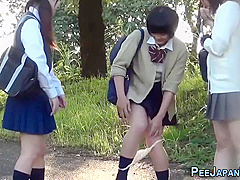 Asian student 18+ Public Peeing