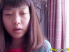 Asian teen 18+ Urinates In Plastic Glass