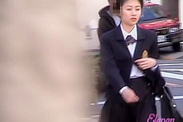 Asian teen 18+ gets surprised by a fast street sharker