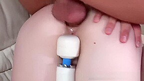 Ass Sex - Blonde teen 18+ toys a magic wand during anal fucking