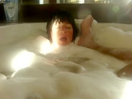 Attractive French BBW honey humping in the Jacuzzi