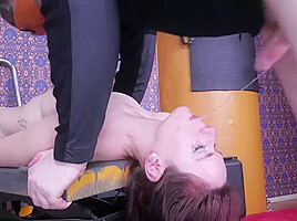 Audrey Holiday gives erotic BDSM BJ