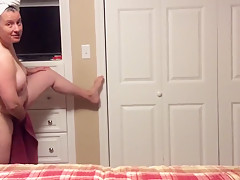 BBW Step mom with hairy pussy post shower routine