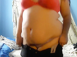 BBW Trying Old Clothes That's too Tight