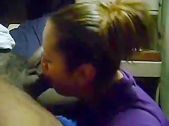 BBW sucking her man off