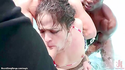 Babe Gangbang Interracial In Pool