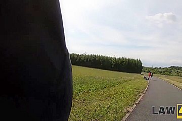 Babe Sells Something In Park But Gets Arrested And Nailed With Ashley Ocean