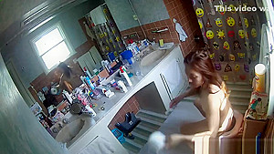 Bathroom cam captures Step sister getting ready to shower
