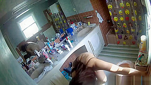 Bathroom cam captures Step sister getting ready to shower