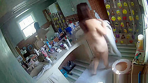 Bathroom cam captures Step sister getting ready to shower