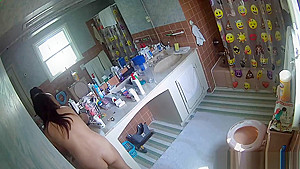 Bathroom cam captures Step sister getting ready to shower