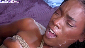 Bdsm Hairypussy Ebony 3way Fucked And Jizzed In Mmf