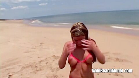 Beach Babe In Barely There Bikini
