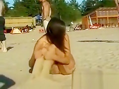 Beautiful Naked Girl At The Beach