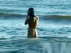 Beautiful Naked Girl At The Beach